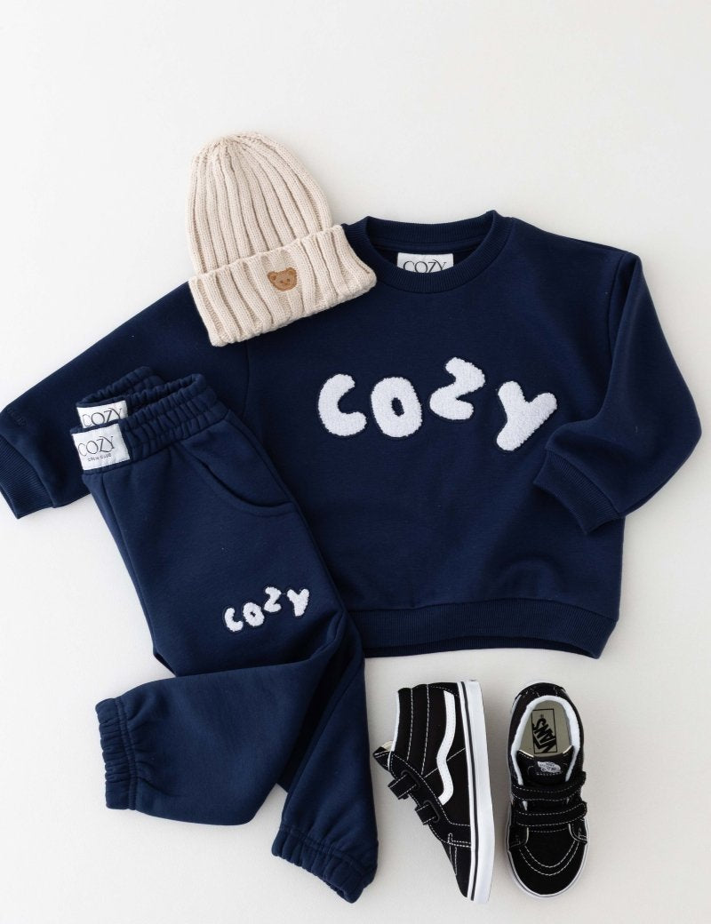 The COZY Little Lounger Tracksuit Navy - Cozy Crew Club