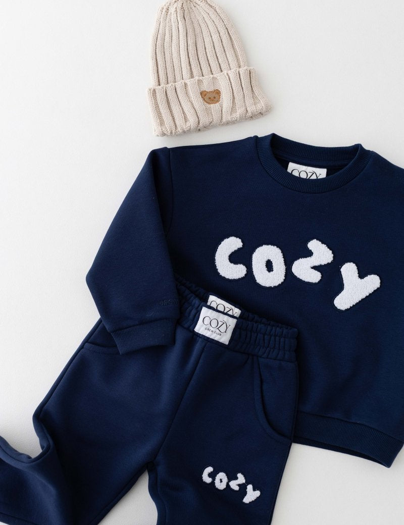The COZY Little Lounger Tracksuit Navy - Cozy Crew Club