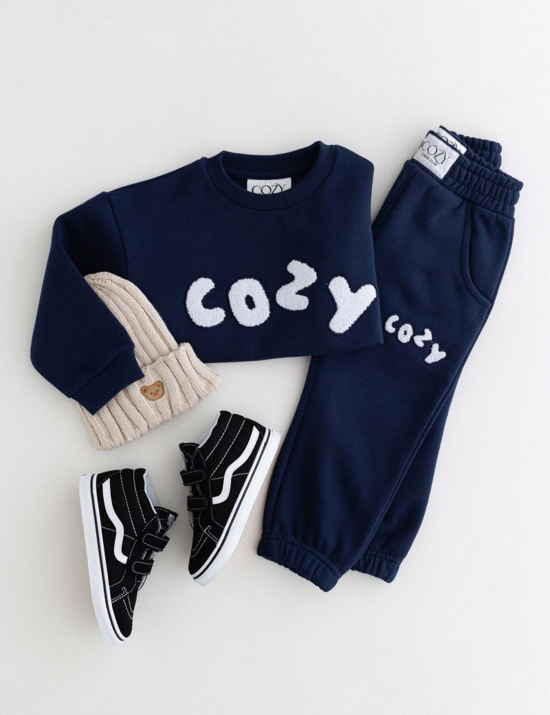 The COZY Little Lounger Tracksuit Navy - Cozy Crew Club