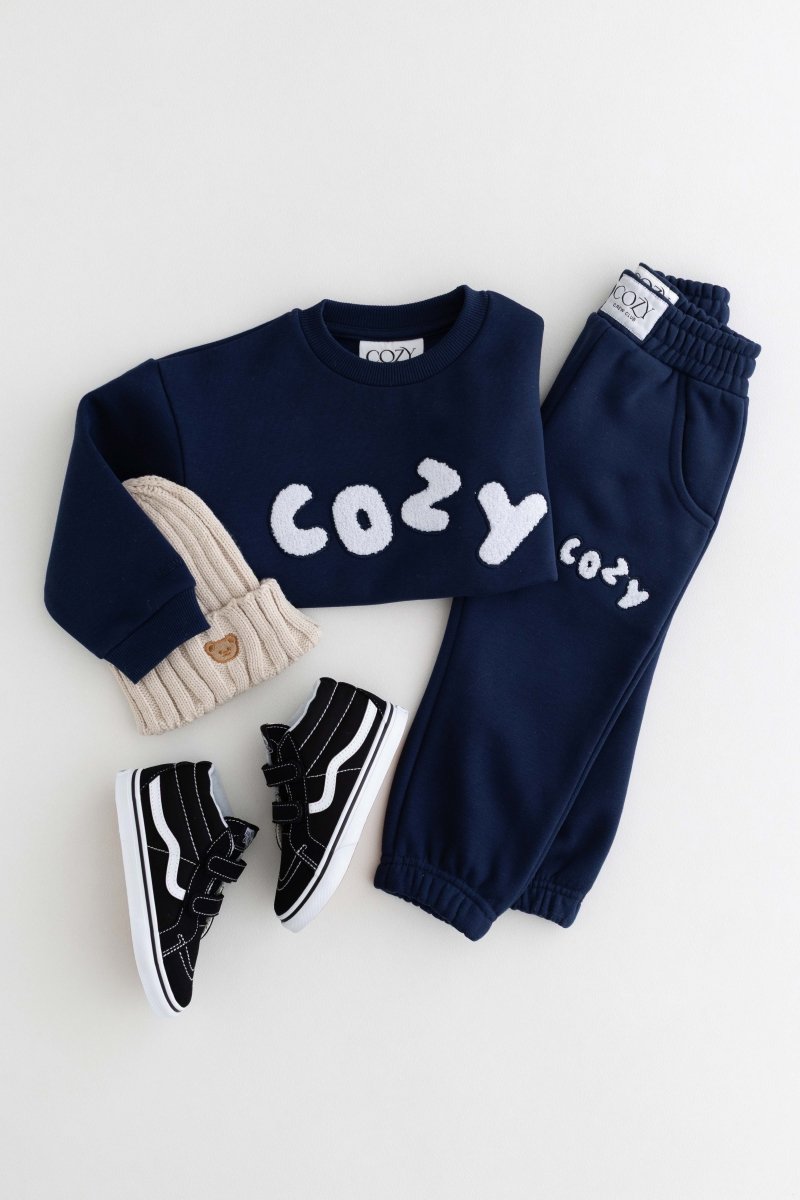 The COZY Little Lounger Tracksuit Navy - Cozy Crew Club