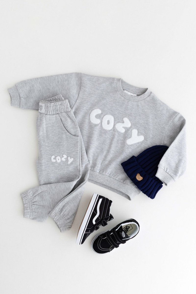 The COZY Little Lounger Tracksuit Marl Grey - Cozy Crew Club