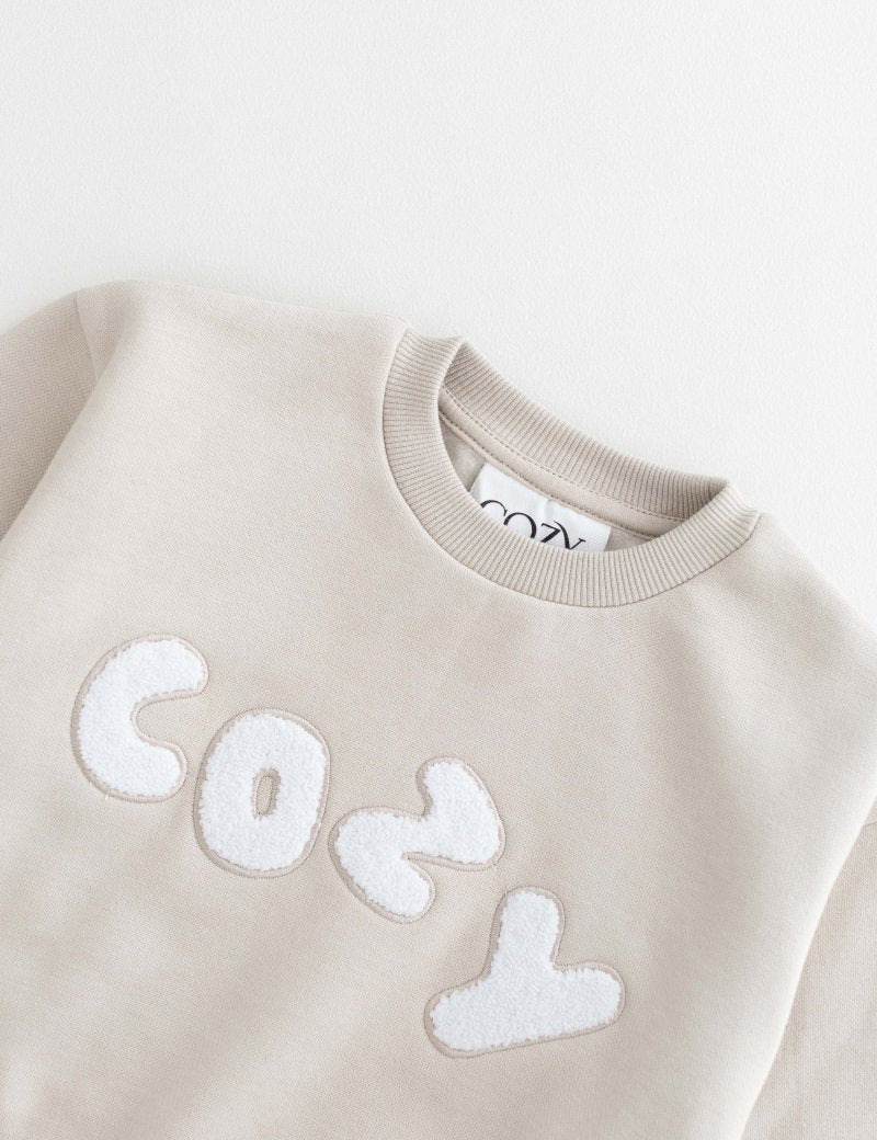 The COZY Little Lounger Tracksuit Stone - Cozy Crew Club