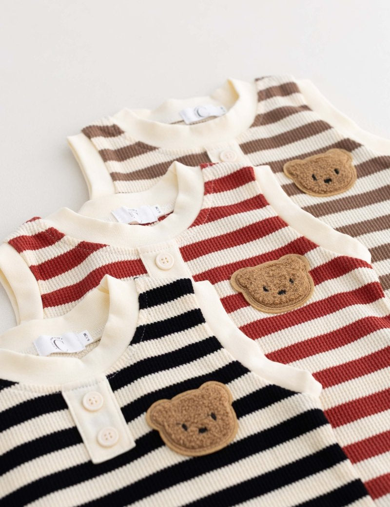 The Bear Beach Stripe Shorts & T-Shirt - Cozy Crew Club