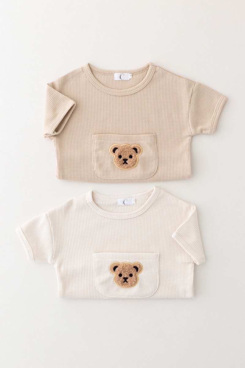 Waffle Bear 2 Piece T-Shirt & Shorts Set - Cozy Crew Club
