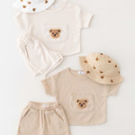 Waffle Bear 2 Piece T-Shirt & Shorts Set - Cozy Crew Club