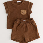 The Coloured Bear 2 Piece T-Shirt & Shorts Set Cozy Crew Club Outfit Sets mora-uk.myshopify.com the-coloured-bear-2-piece-t-shirt-shorts-set Brown / 6-12 M CB2TS-6-12 Months-Brown 10off, 20off, 5POUND, allproducts, Baby, beach, bear, bear collection, BFCM-50, BFCM20, china, CHRISTMAS20, clothing, daywear, embroidery, LINECARD, new in, nonpersonalised, outfit, PADDY10, set, shorts, SSSALE2530, summer, summersale24, tshirt, waffle, whatnot, WINTER20, zero
