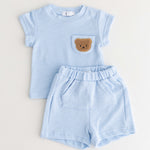 The Coloured Bear 2 Piece T-Shirt & Shorts Set Cozy Crew Club Outfit Sets mora-uk.myshopify.com the-coloured-bear-2-piece-t-shirt-shorts-set Blue / 6-12 M CB2TS-6-12 Months-Blue 10off, 20off, 5POUND, allproducts, Baby, beach, bear, bear collection, BFCM-50, BFCM20, china, CHRISTMAS20, clothing, daywear, embroidery, LINECARD, new in, nonpersonalised, outfit, PADDY10, set, shorts, SSSALE2530, summer, summersale24, tshirt, waffle, whatnot, WINTER20, zero