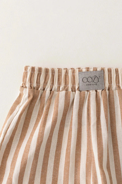 Cozy Crew Club Stripe Pants (Beige) 100% Cotton