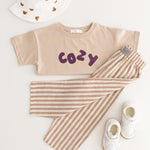 Cozy Crew Club Stripe Pants (Beige) Cozy Crew Club Pants mora-uk.myshopify.com cozy-crew-club-stripe-pants-beige   All Products, aw25, BFCM-NEW20, CHILDSPLAY, navy, nonpersonalised, TOPS, ultracozy, whatnot, wholesale, wholesale-int