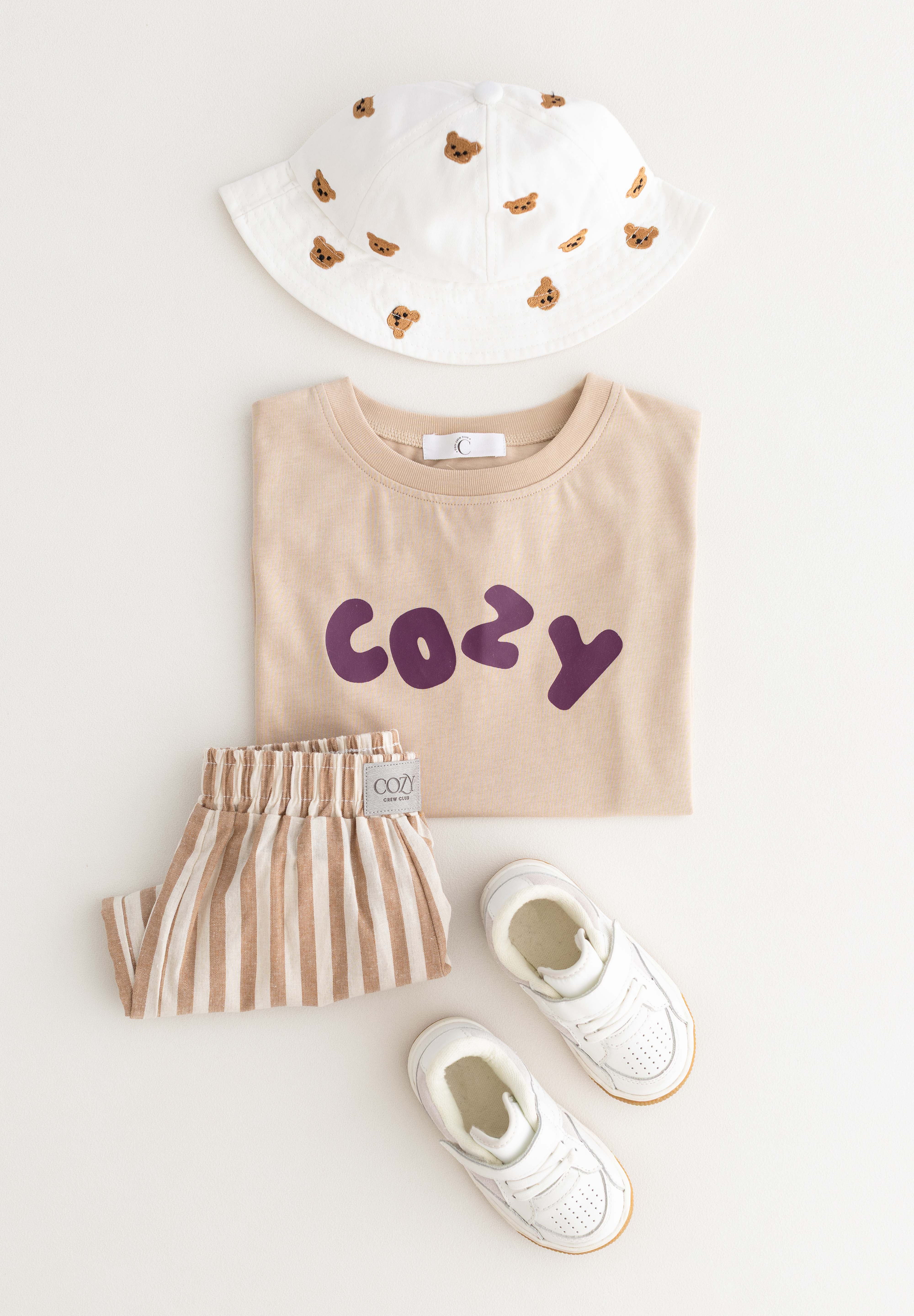 Cozy Crew Club Stripe Pants (Beige) Cozy Crew Club Pants mora-uk.myshopify.com cozy-crew-club-stripe-pants-beige   All Products, aw25, BFCM-NEW20, CHILDSPLAY, navy, nonpersonalised, TOPS, ultracozy, whatnot, wholesale, wholesale-int