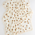 The Bear Muslin Frill Blanket Swaddle - Cozy Crew Club