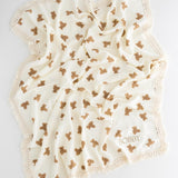 The Bear Muslin Frill Blanket Swaddle - Cozy Crew Club
