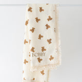 The Bear Muslin Frill Blanket Swaddle
