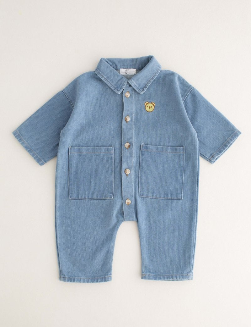 Bear Denim Piece Light or Dark Denim - Cozy Crew Club