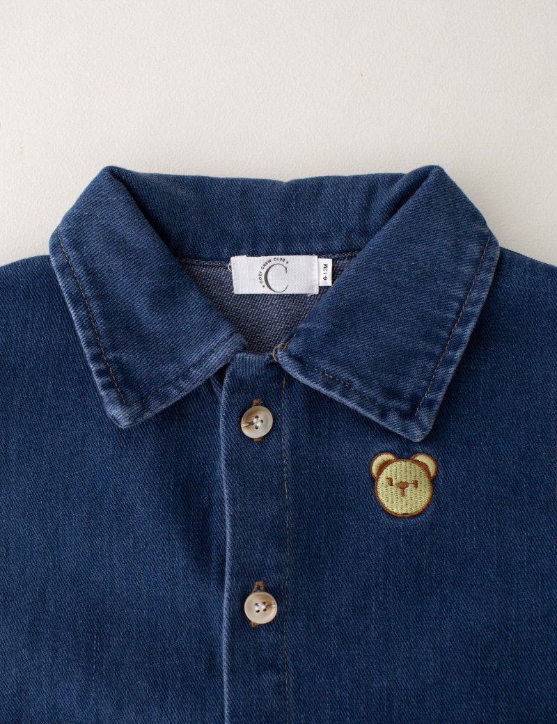 Bear Denim Piece Light or Dark Denim - Cozy Crew Club