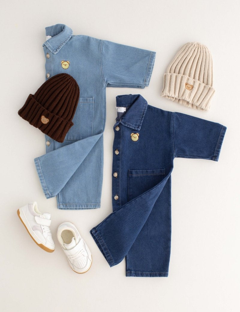 Bear Denim Piece Light or Dark Denim - Cozy Crew Club