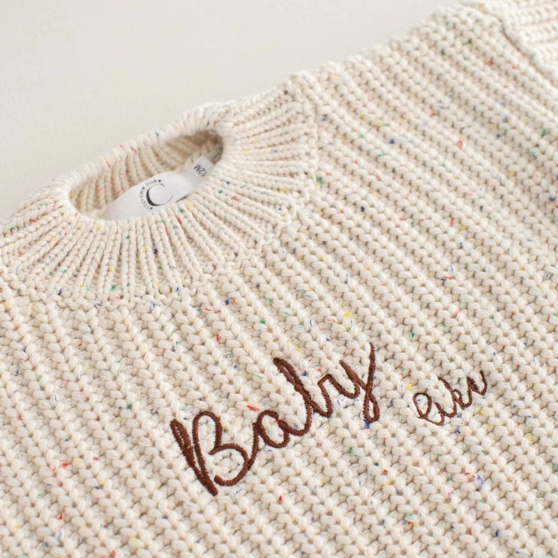 COZY Rainbow Speckle Chunky Sweater | Natural - Cozy Crew Club