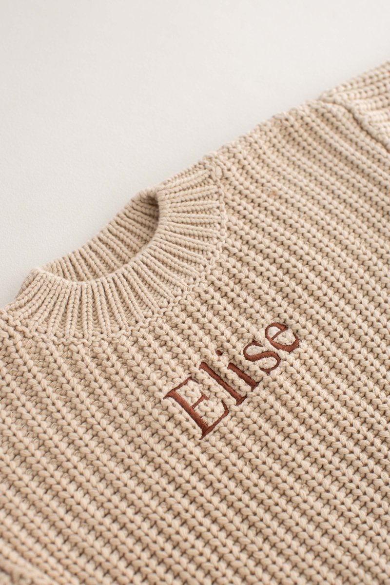COZY Chunky Sweater | Almond Personlised - Cozy Crew Club