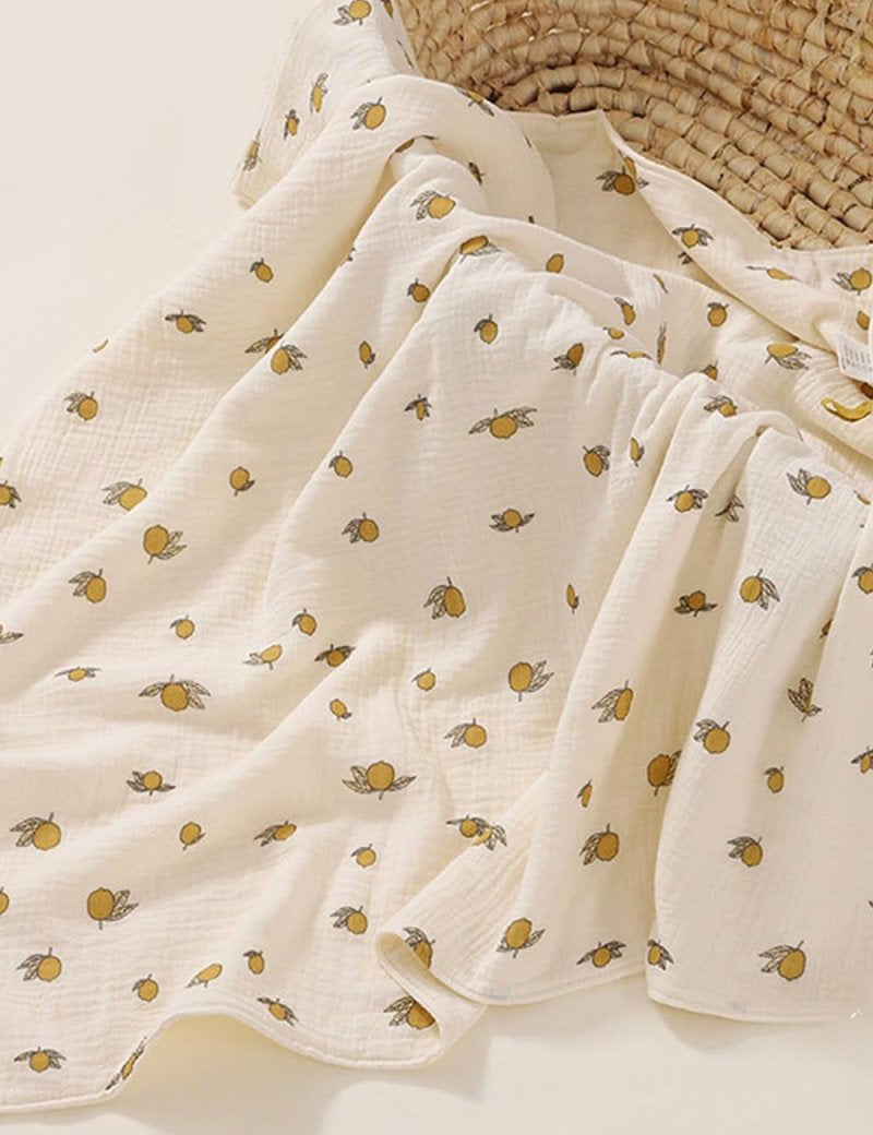The Lemon Muslin Blanket Swaddle - Cozy Crew Club