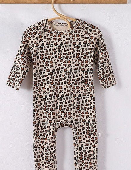Little Wild One – Leopard Print Baby Romper - Cozy Crew Club