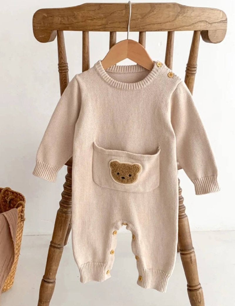 Waffle Bear One Piece Playsuit - Cozy Crew Club