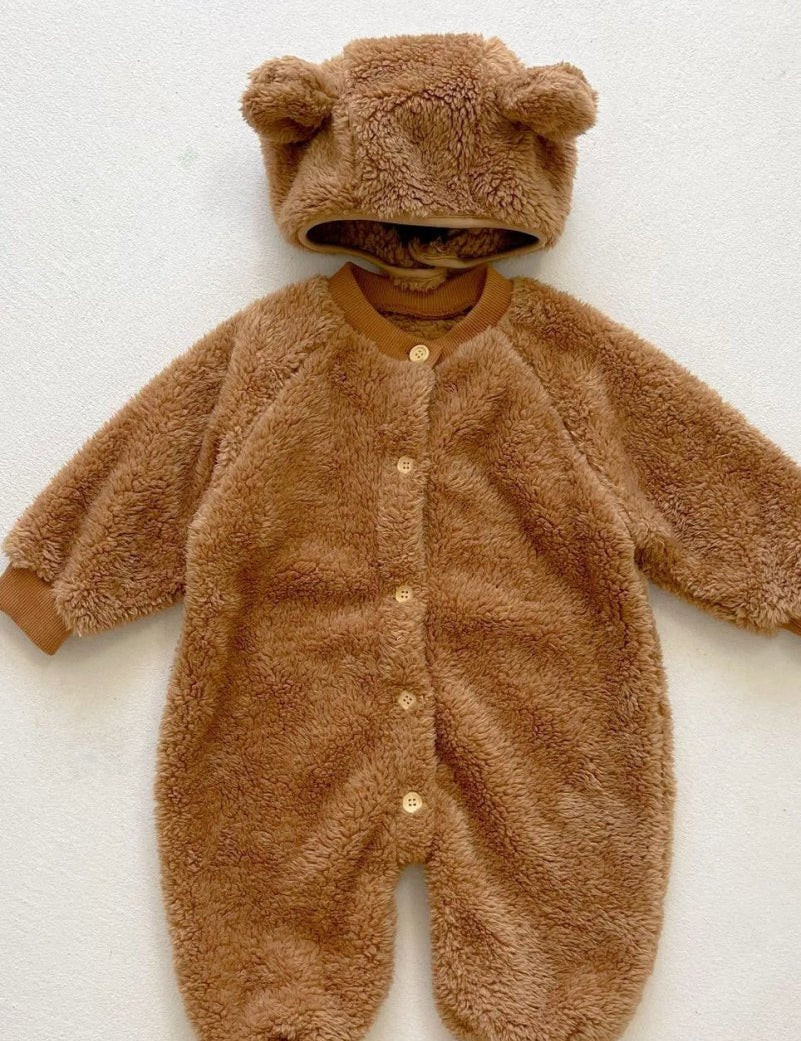 The Fur Bear Knitted Hooded Pramsuit - Cozy Crew Club