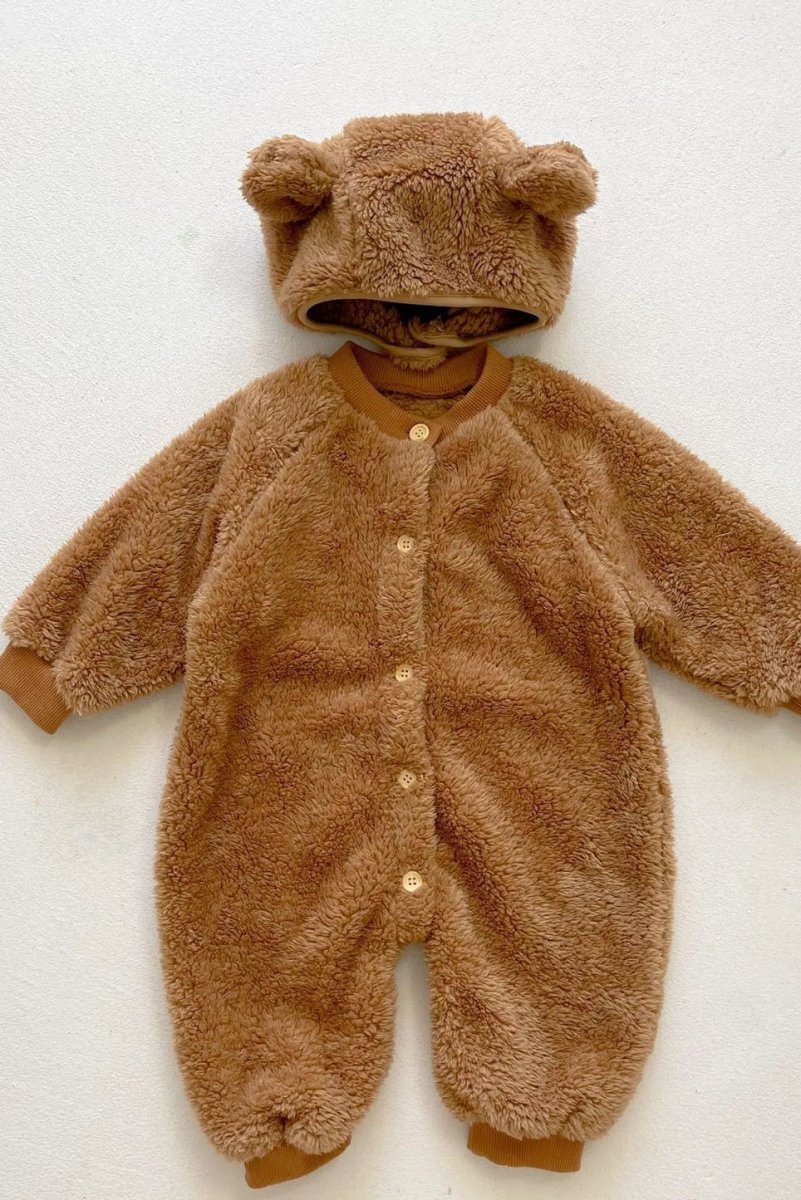 The Fur Bear Knitted Hooded Pramsuit - Cozy Crew Club