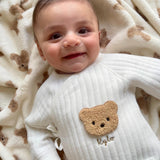 The Teddy Bear Boucle Wrap Baby Grow Romper