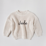 COZY Rainbow Speckle Grobstrickpullover | Natur