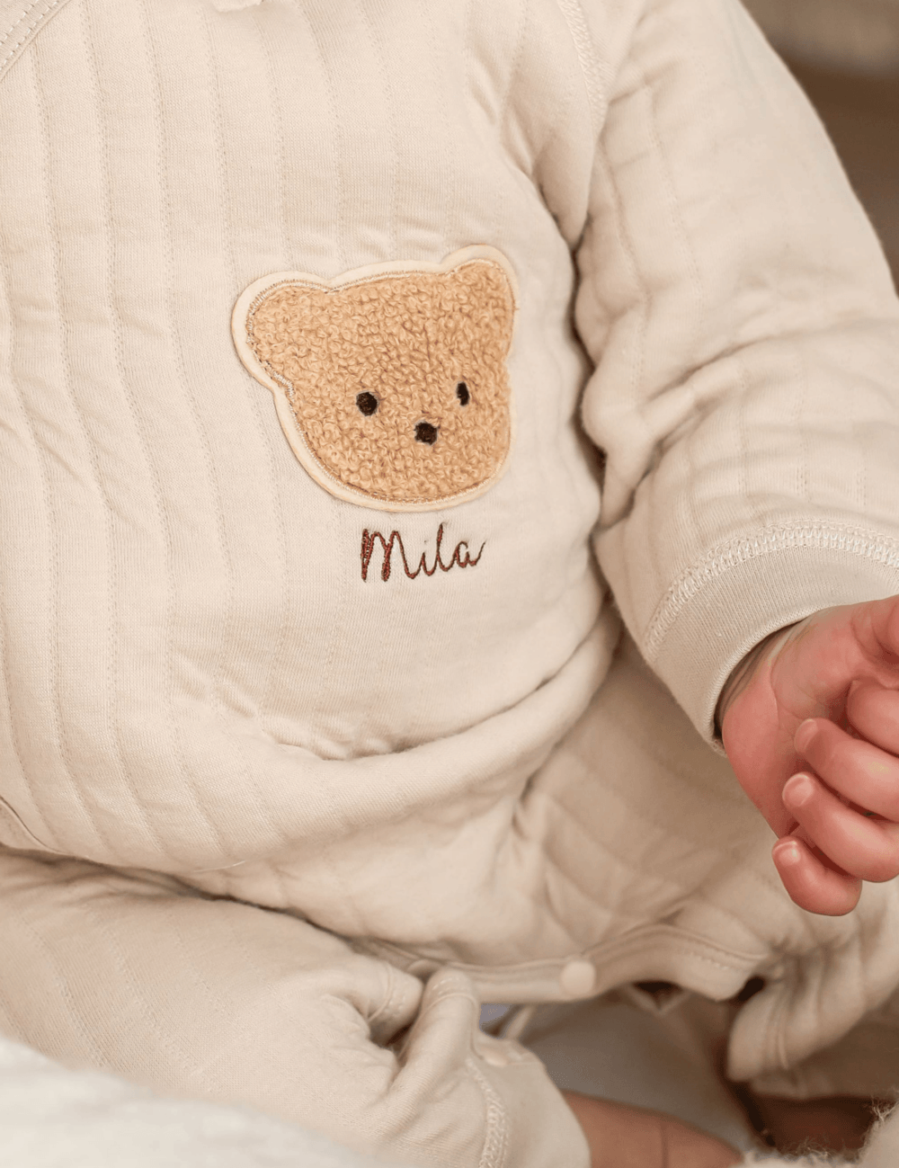 The Teddy Bear Boucle Wrap Baby Grow Romper