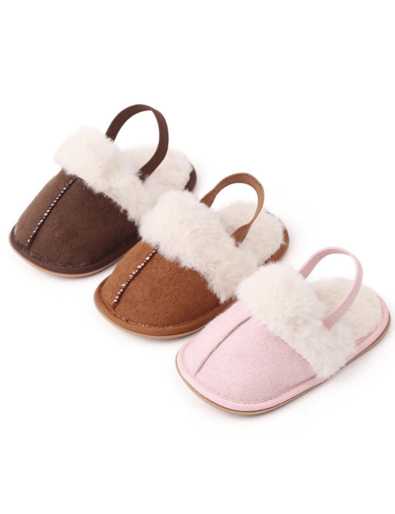 The Fur Slippers Beige, Brown or Pink - Cozy Crew Club
