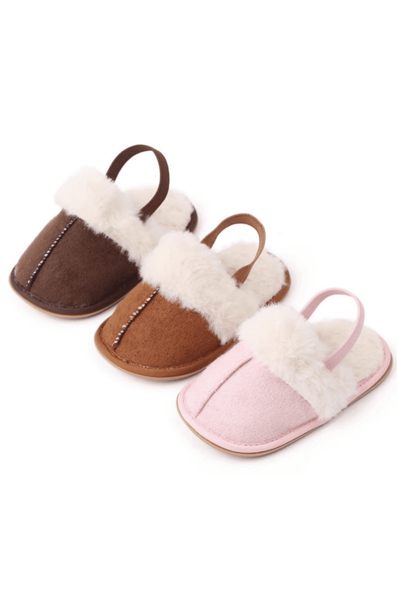 Fur Slippers Beige Brown or