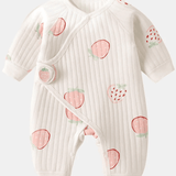 The Strawberry Boucle Wrap Baby Grow Romper - Cozy Crew Club