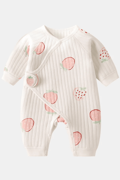 The Strawberry Boucle Wrap Baby Grow Romper