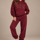 COZY Adult Tracksuit Burgundy Set