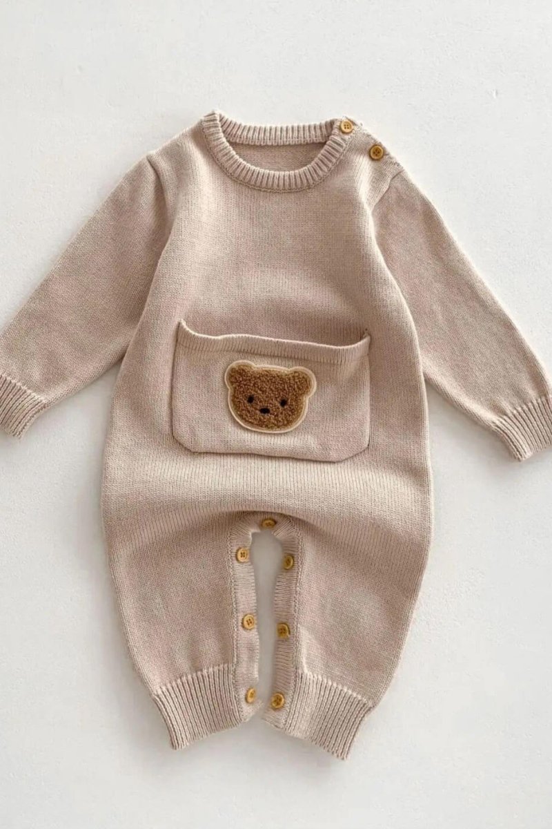 Waffle Bear One Piece Playsuit - Cozy Crew Club