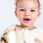 Bear Fleece Romper Cream or Brown - Cozy Crew Club