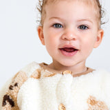 Bear Fleece Romper Cream or Brown - Cozy Crew Club