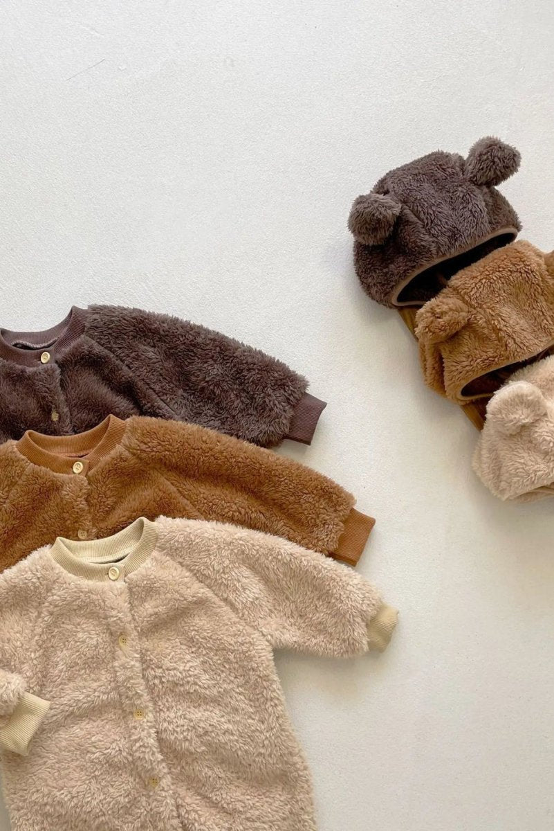 The Fur Bear Knitted Hooded Pramsuit - Cozy Crew Club