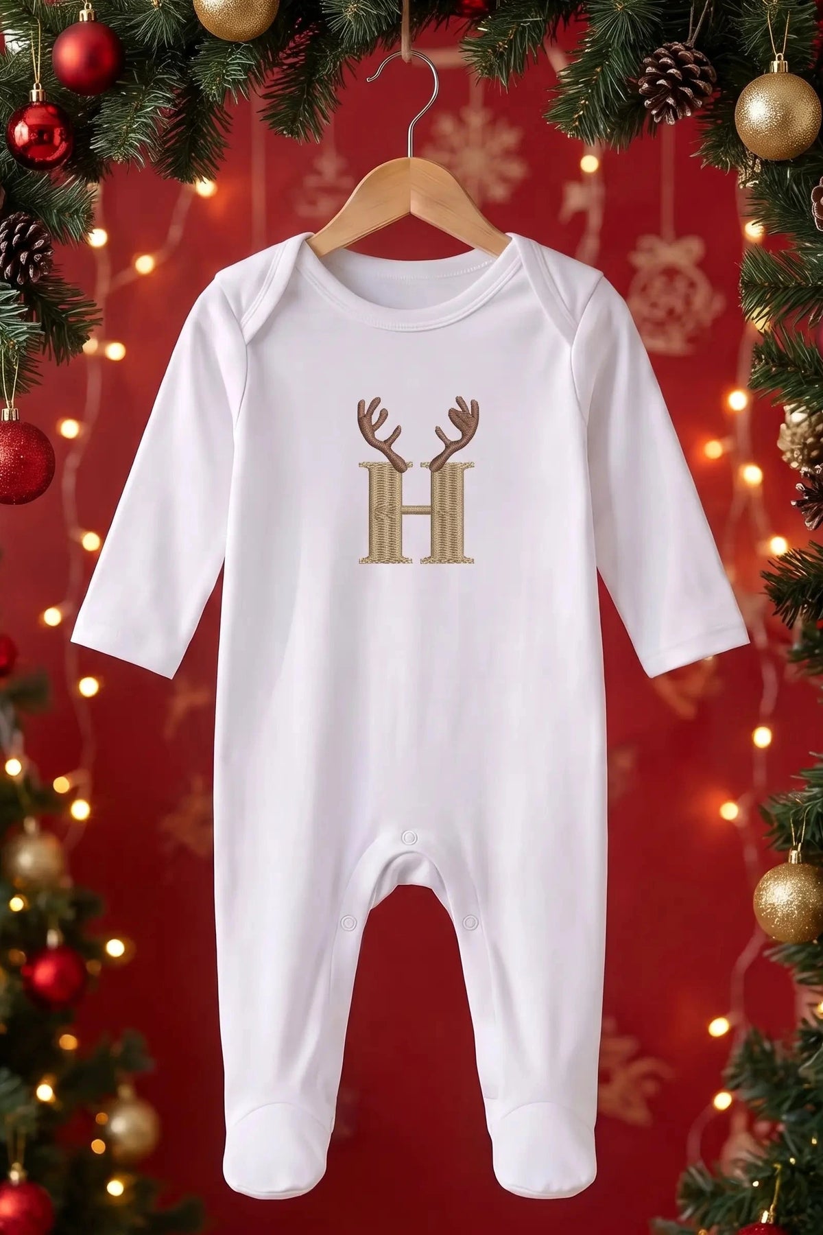 Exquisite Christmas Personalised 100% Premium Cotton Baby Romper