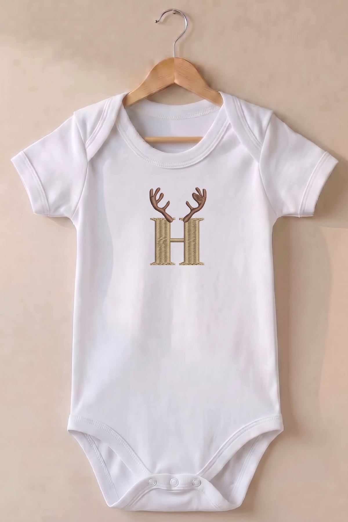 Antlers With Initial Bodysuit Vest