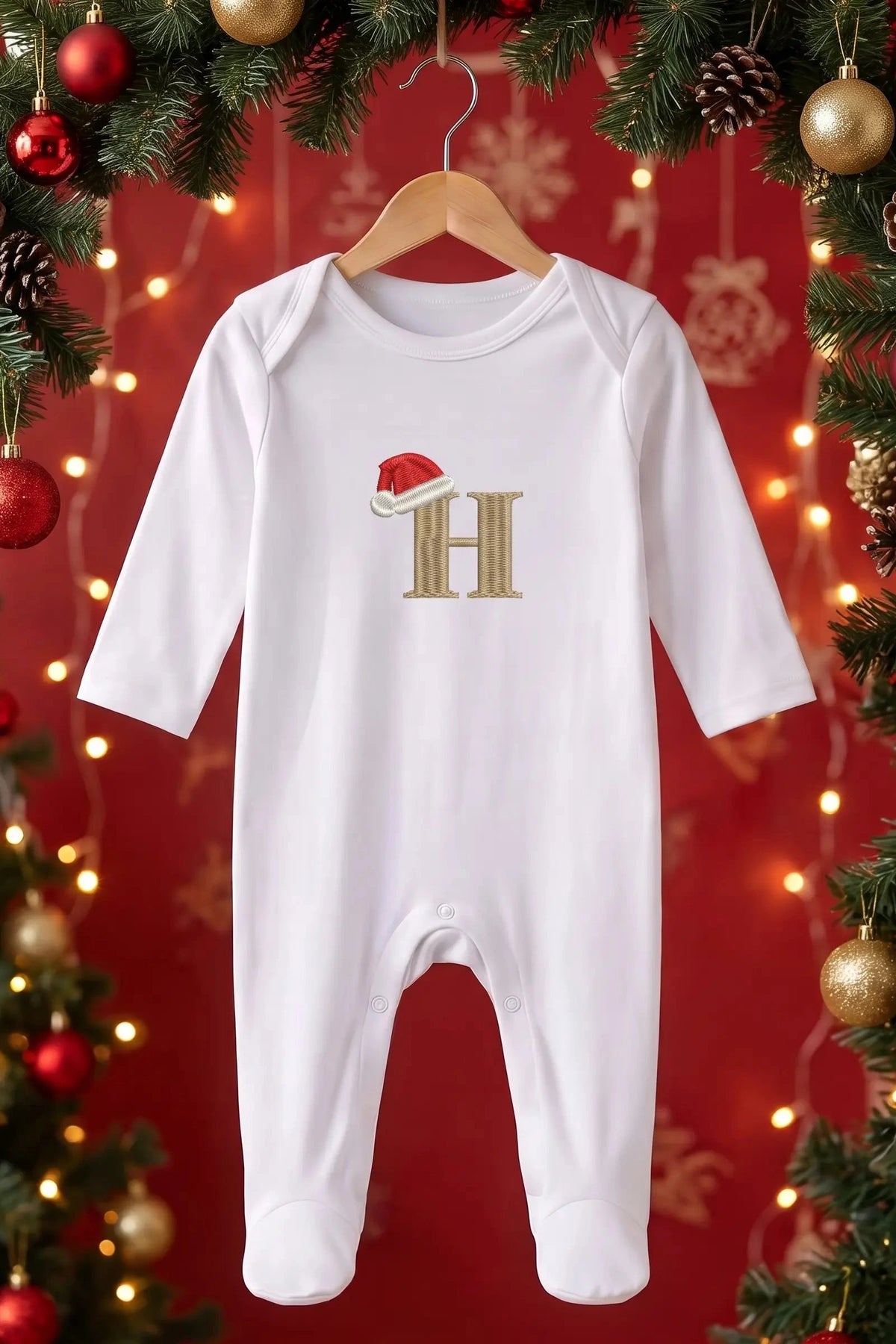 Exquisite Christmas Personalised 100% Premium Cotton Baby Romper