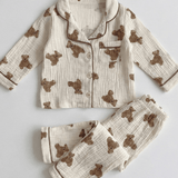 Cozy Bear Pyjamas - PJ Set 100% Cotton - Cozy Crew Club