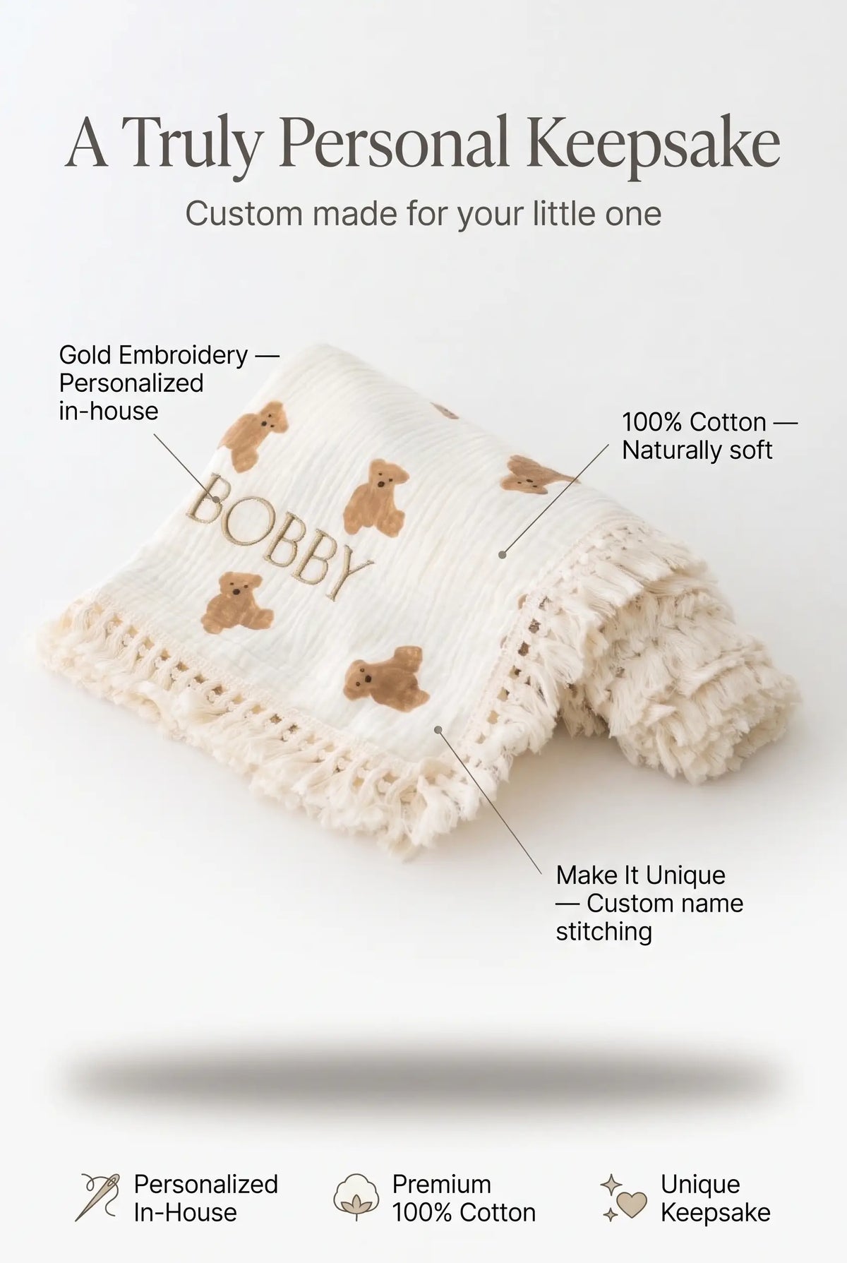 The VIP Cozy Boucle Baby Bear Personalised Gift Box
