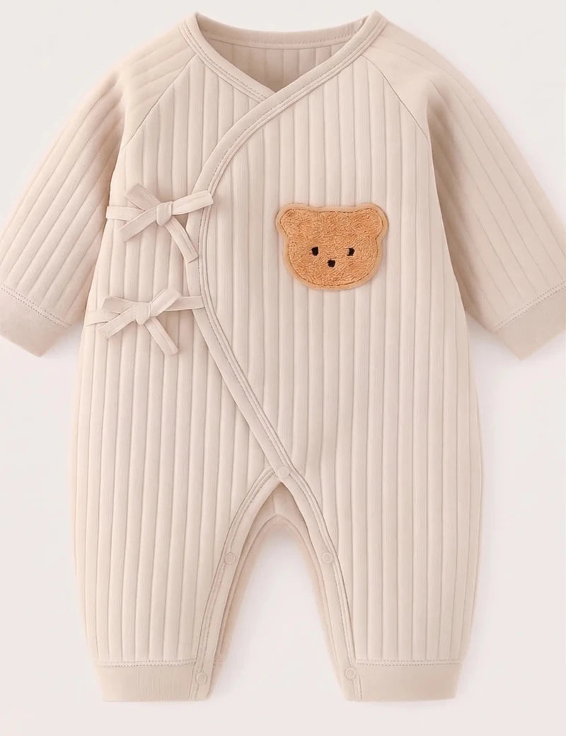 The Teddy Bear Boucle Wrap Baby Grow Romper