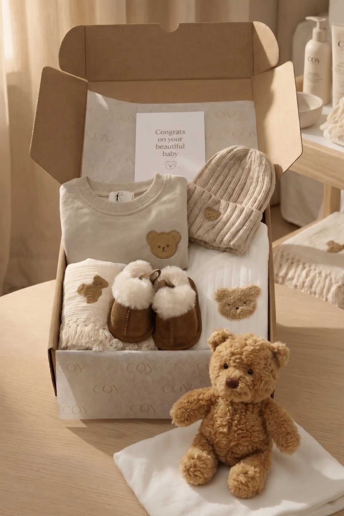 The VIP Cozy Boucle Baby Bear Personalised Gift Box