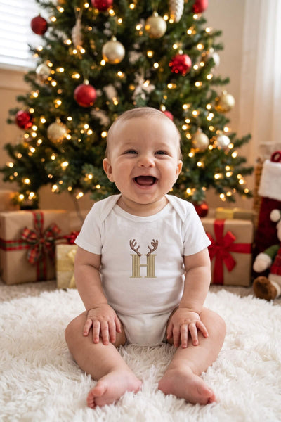 Antlers With Initial Bodysuit Vest
