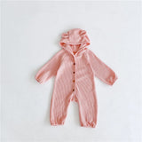 Bear Knitted Hooded Playsuit