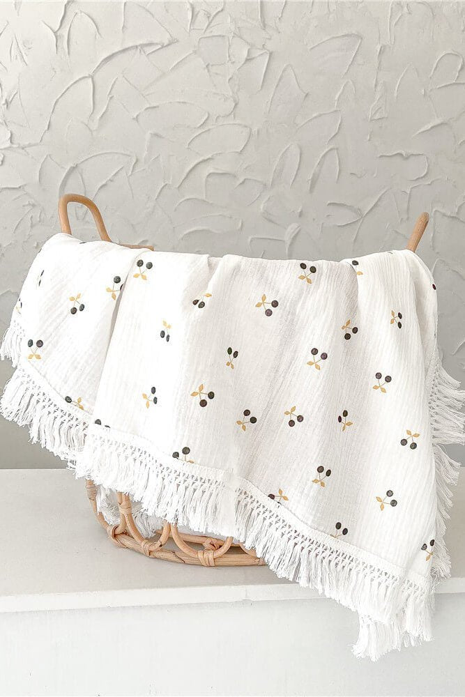 The Tassel Blanket Swaddle (Multiple Prints) - Cozy Crew Club