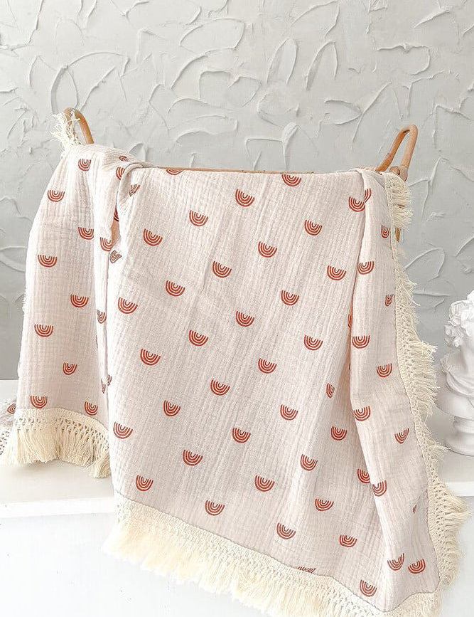 The Tassel Blanket Swaddle (Multiple Prints) - Cozy Crew Club